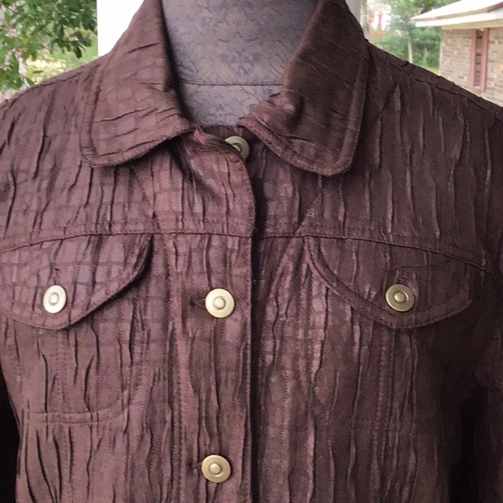 Ruby Rd. Brown Jacket, Button Front, Size 16 - image 2